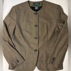 Vintage cashmere wool mix Lauren Ralph Lauren women’s Brown Blazer jacket 10